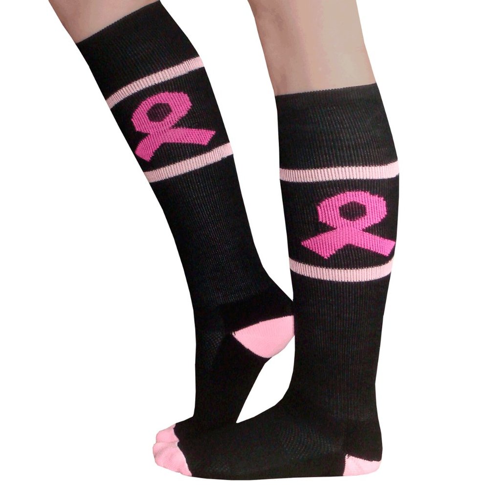 Black Breast Cancer Socks